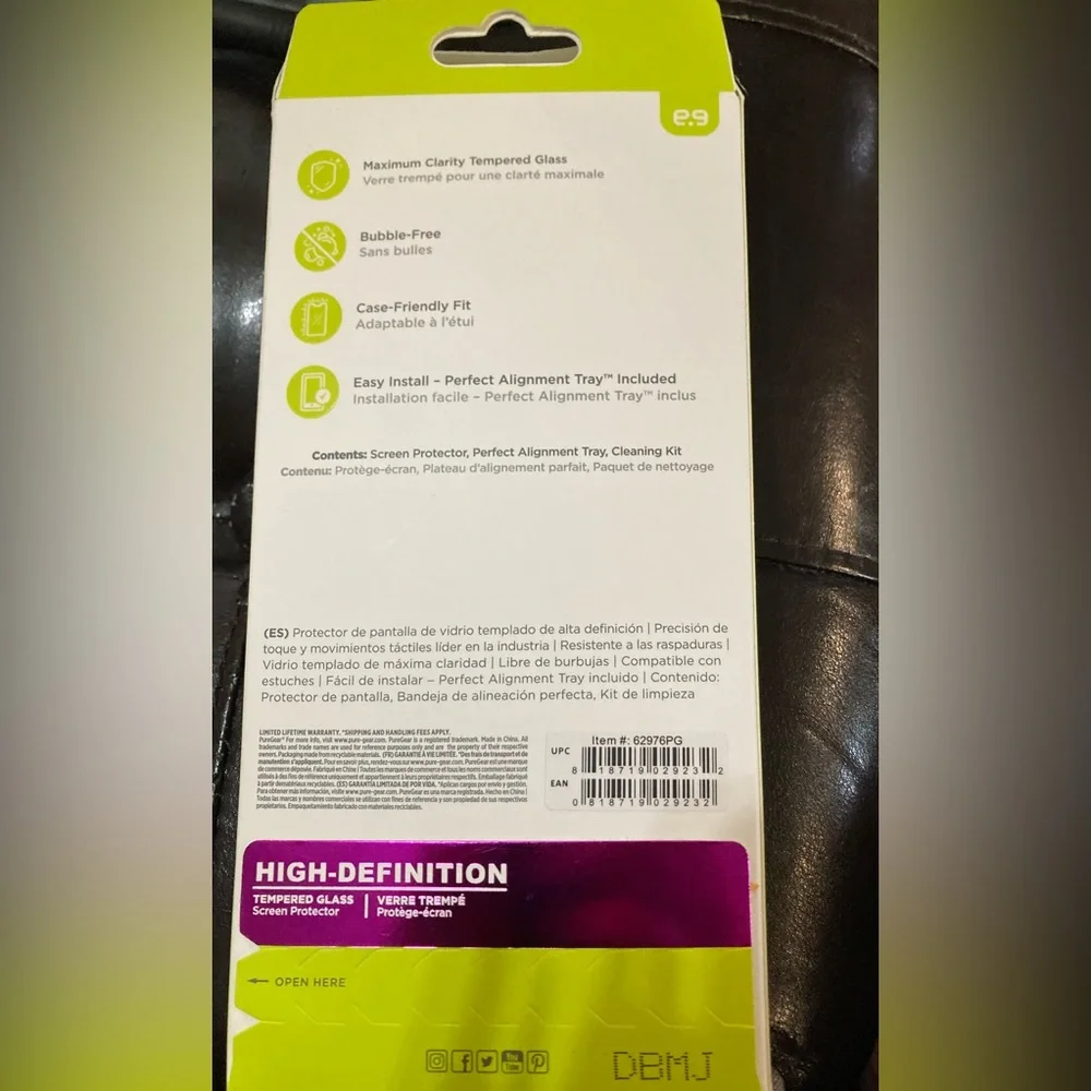 PureGear tempered glass screen protector for iPhone 11/XR